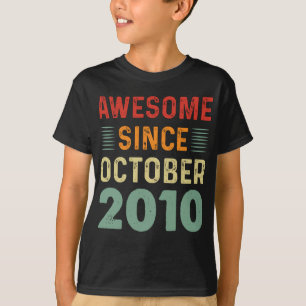 Awesome Since October 2010 Vintage Birthday T-Shirt