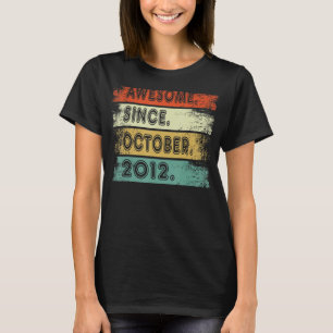 Awesome Since October 2012 10 Years Old 10th Birth T-Shirt