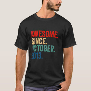 Awesome Since October 2013 9th Birthday 9 Years O T-Shirt