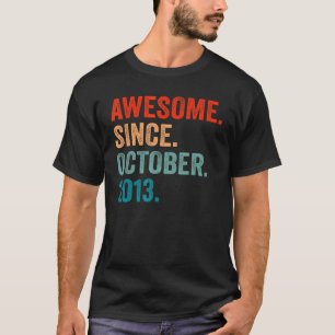 Awesome Since October 2013 9th Birthday 9 Years Ol T-Shirt
