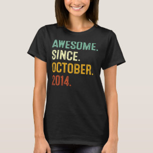 Awesome Since October 2014 8th Birthday  8 Years O T-Shirt