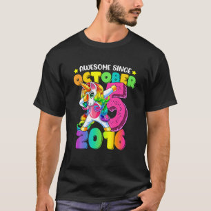 Awesome Since October 2016 5Th Birthday Unicorn Da T-Shirt