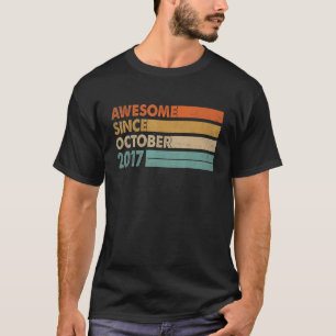 Awesome Since October 2017 5th Birthday Boys 5 Yea T-Shirt