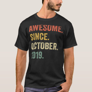 Awesome Since October 2019 3rd Birthday  3 Years O T-Shirt