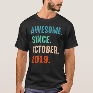 Awesome Since October 2019 3rd Birthday 3 Years Ol T-Shirt