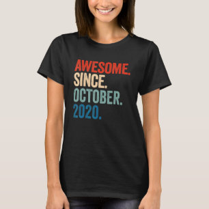 Awesome Since October 2020 2nd Birthday 2 Years O T-Shirt