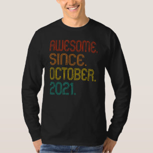 Awesome Since October 2021 Retro 1 Years Old 1st B T-Shirt