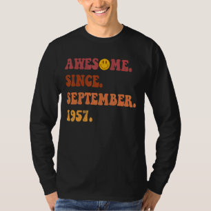 Awesome Since September 1957 Retro Groovy 65 Year  T-Shirt