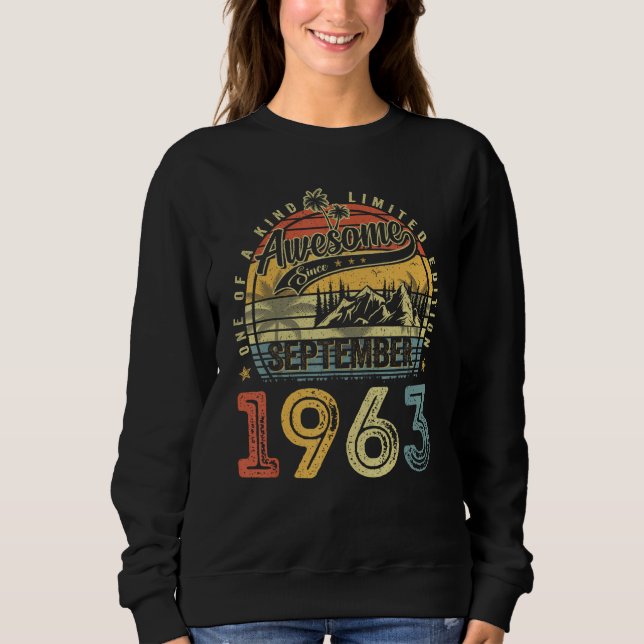 Awesome Since September 1963 Retro 60th Birthday   Sweatshirt (Front)