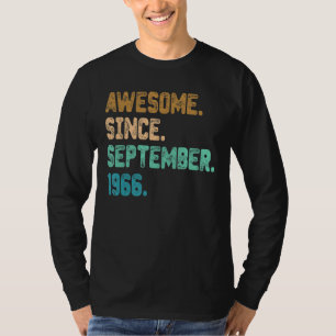 Awesome Since September 1966 Vintage 56th Birthday T-Shirt