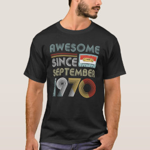 Awesome Since September 1970 Birthday Vintage T-Shirt