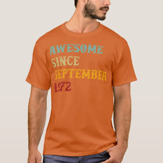 Awesome Since September 1972 Retro Text T-Shirt