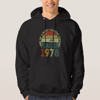 Awesome Since September 1978 44 Years Old 44th Bir Hoodie