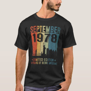 Awesome Since September 1978 44th Birthday Vintage T-Shirt