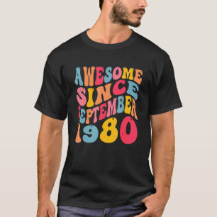 Awesome Since September 1980 42 Years Retro 42nd B T-Shirt