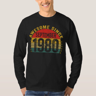 Awesome Since September 1980  43rd Birthday Women  T-Shirt