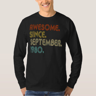 Awesome Since September 1980 Vintage 42nd Birthday T-Shirt