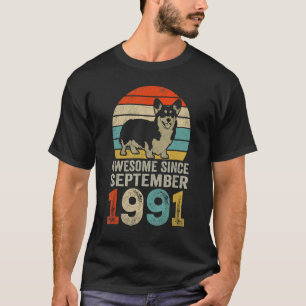 Awesome Since September 1991 31st Birthday Dog T-Shirt