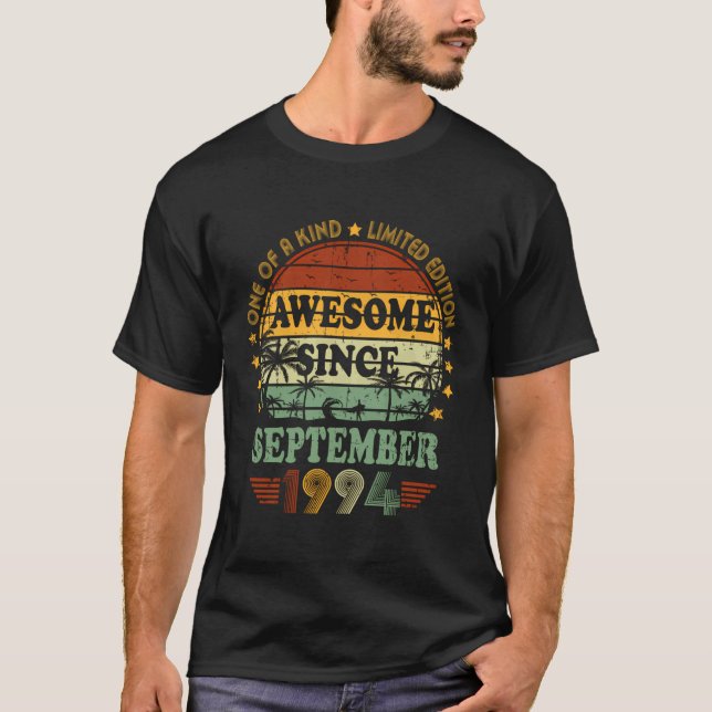 Awesome Since September 1994 29Th Birthday 29 Year T-Shirt (Front)