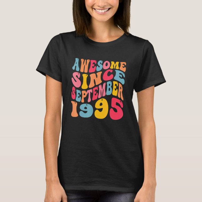 Awesome Since September 1995 27 Years Retro 27th B T-Shirt (Front)