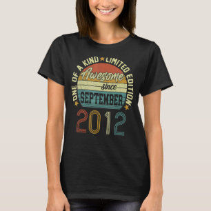 Awesome Since September 2012 10 Yrs Old 10th Birth T-Shirt