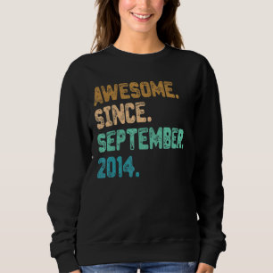 Awesome Since September 2014 Vintage 8th Birthday Sweatshirt