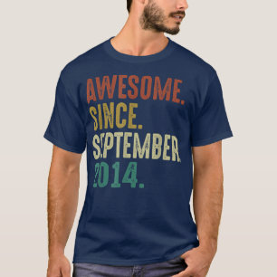 Awesome Since September 2014 Vintage 8th Birthday T-Shirt