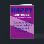 awesome sister birthday card<br><div class="desc">birthday greeting cards,  birthday greeting card for sister,  funny birthday greeting card</div>