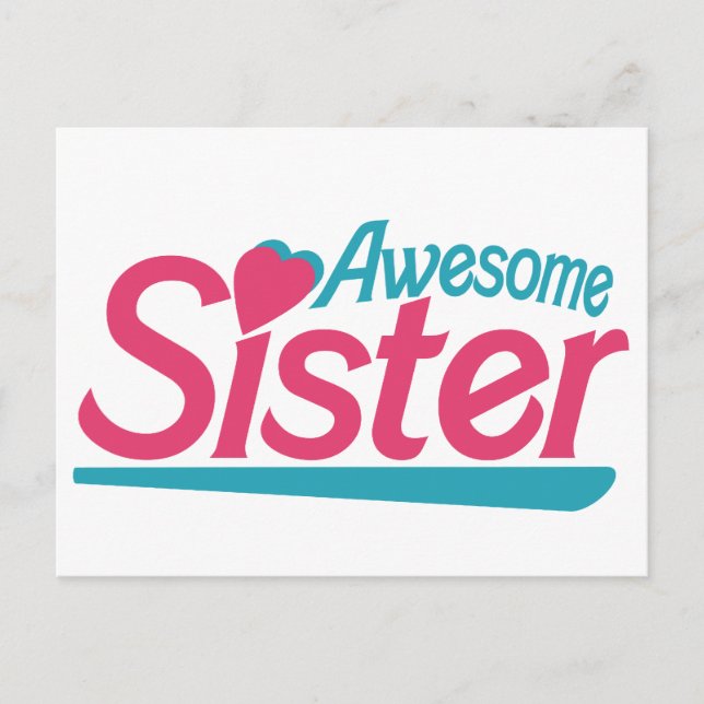 Awesome Sister Postcard (Front)