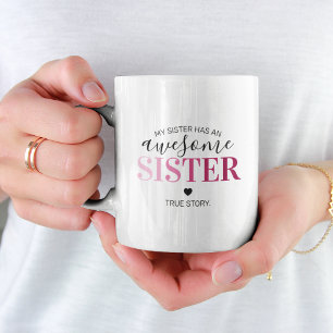 Awesome Sister   Sibling Pink Sisters Coffee Mug