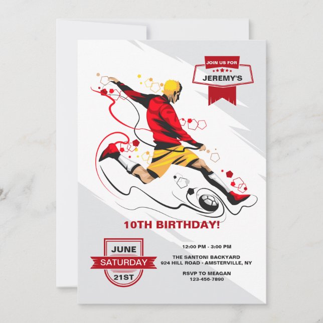 Awesome Soccer Player Invitation (Front)