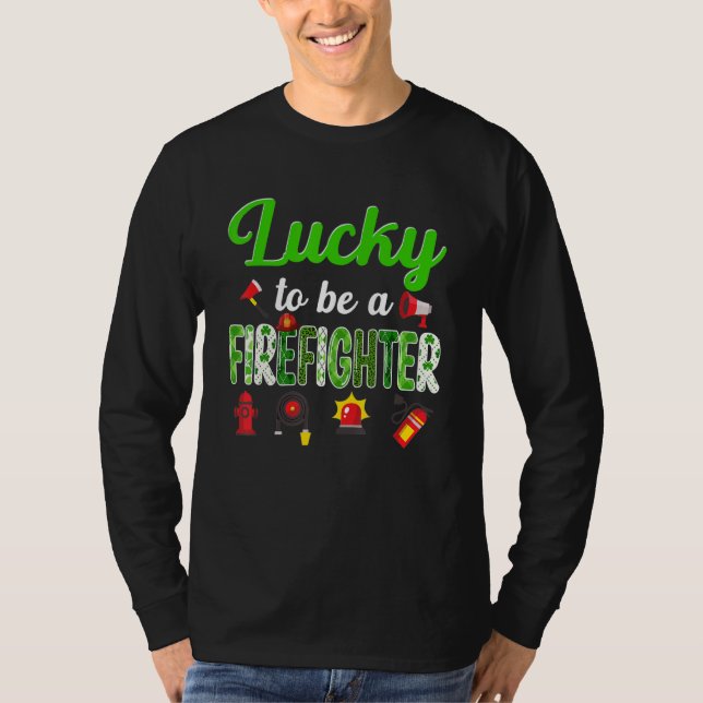 Awesome St Patrick's Day Cute Funny Firefighter Jo T-Shirt (Front)