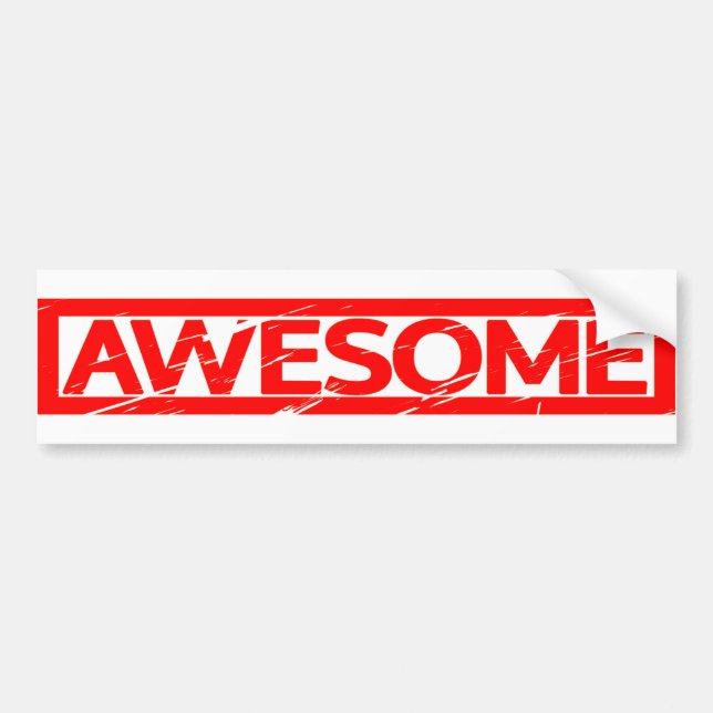 Awesome Stamp Bumper Sticker (Front)