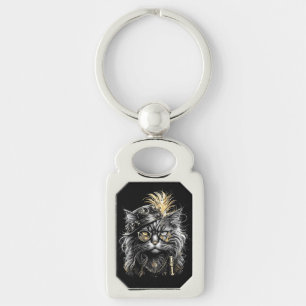 Awesome Steampunk Cat Key Ring