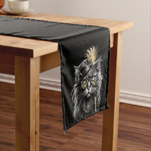 Awesome Steampunk Cat Medium Table Runner