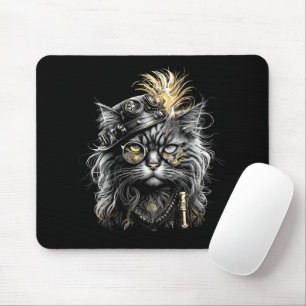Awesome Steampunk Cat Mouse Pad
