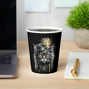Awesome Steampunk Cat  Paper Cups