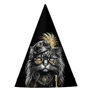 Awesome Steampunk Cat Party Hat