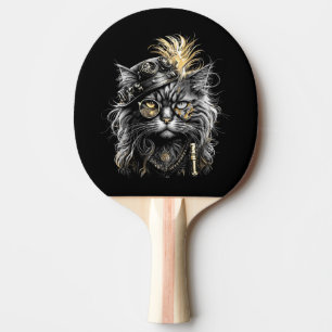 Awesome Steampunk Cat Ping Pong Paddle