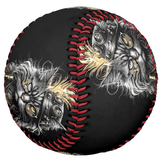 Awesome Steampunk Cat  Softball (Angled)