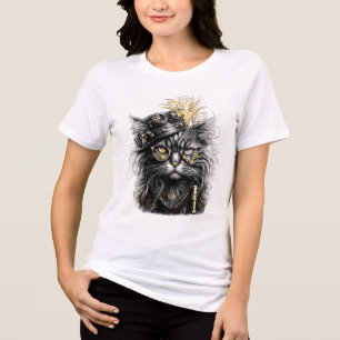 Awesome Steampunk Cat  Tri-Blend Shirt