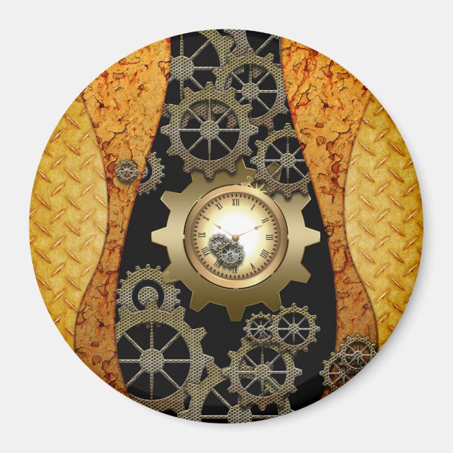 Awesome steampunk design magnet (Front)