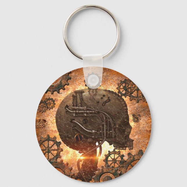 Awesome steampunk Skull Key Ring (Front)
