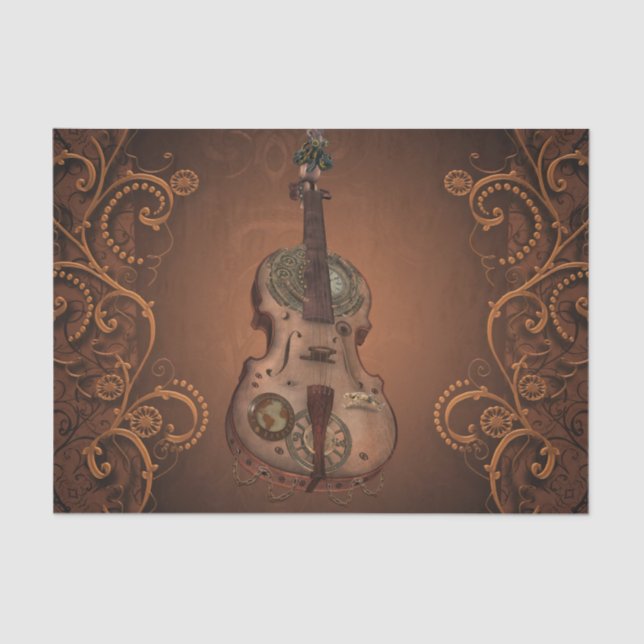 Awesome steampunk violin tissue paper (Front)