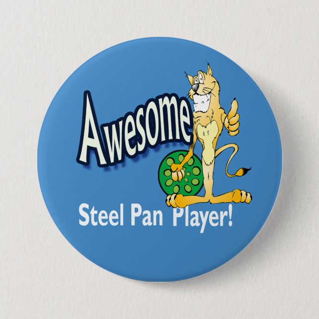 Awesome steel PAN player 7.5 Cm Round Badge (Front)