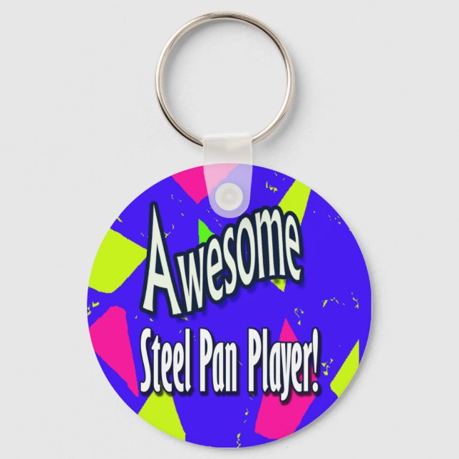 Awesome Steel pan player keychain (Front)