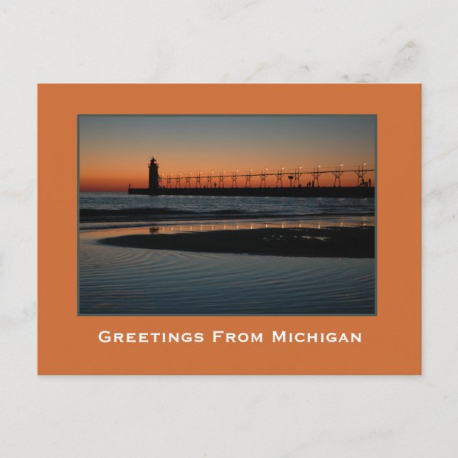 Awesome Sunset on Lake Michigan Postcard (Front)