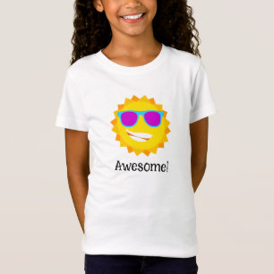 "Awesome!" Sunshine Cartoon T-shirt for Girl