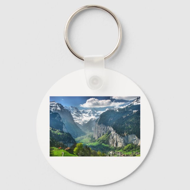 Awesome Switzerland Alps Key Ring (Front)