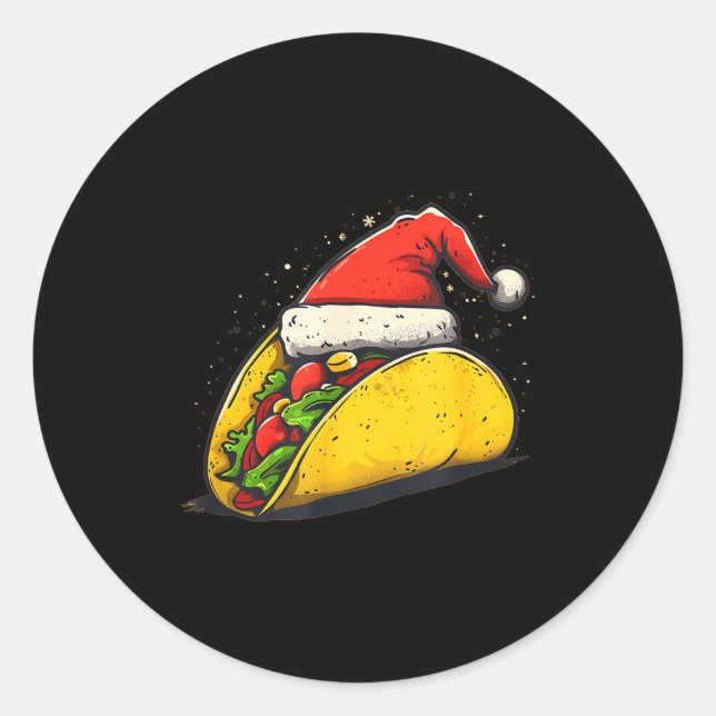 Awesome Taco Outfit For Xmas Tacos Lovers  Classic Round Sticker (Front)